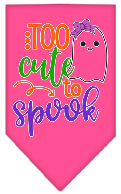 Too Cute to Spook-Girly Ghost Screen Print Bandana Bright Pink Large